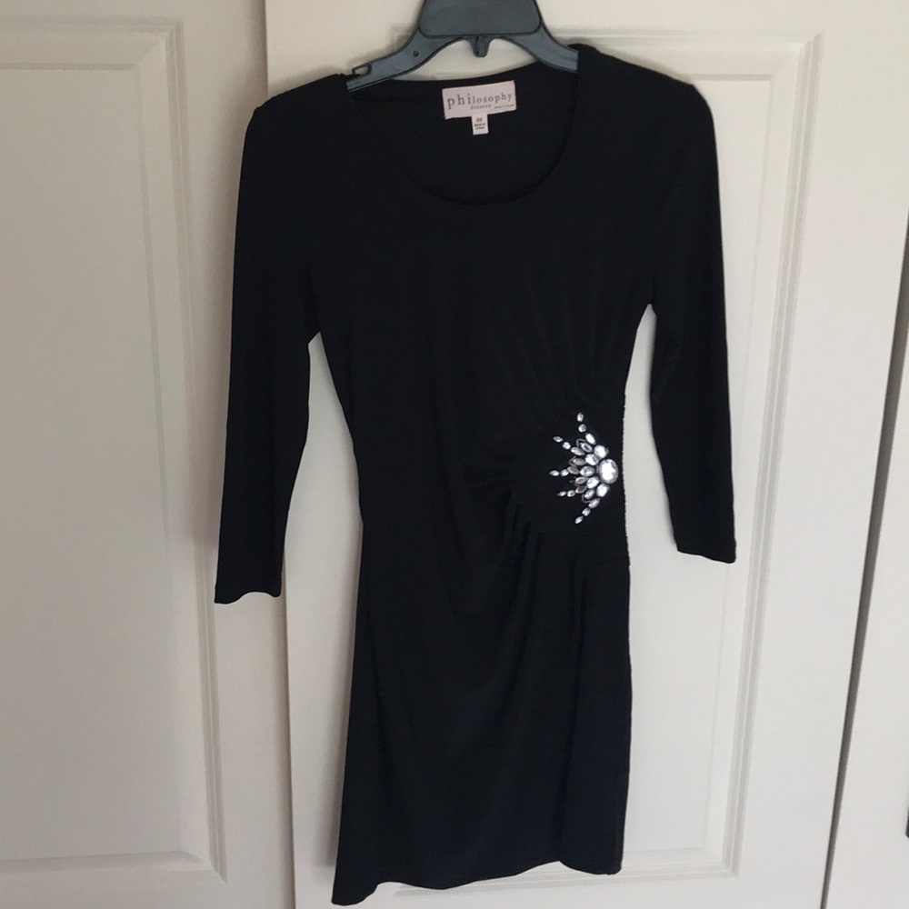 philosophy black rhinestone dress